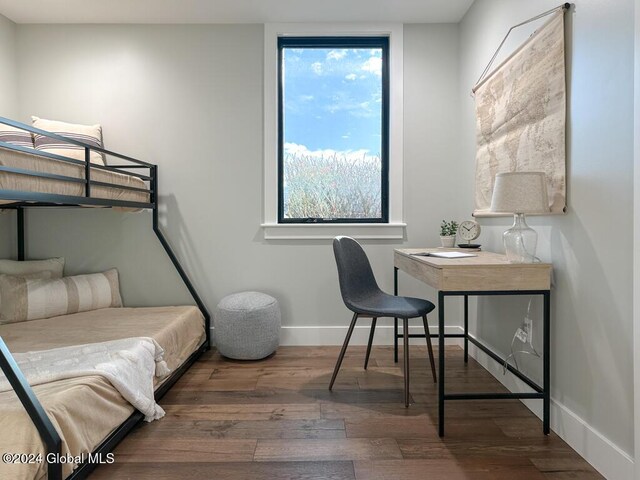 1 Kurosaka Ln Unit B, Lake George Village, NY 12845 - bedroom with dark hardwood / wood-style flooring and multiple windows