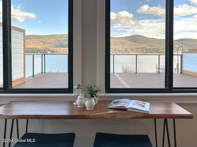 room details with a water and mountain view