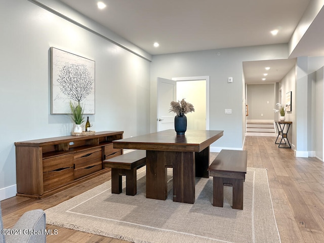 dining room featuring light hardwood / wood-style flooring