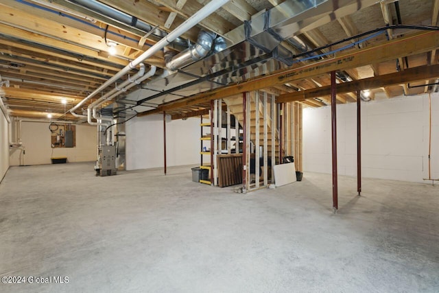 basement with heating utilities