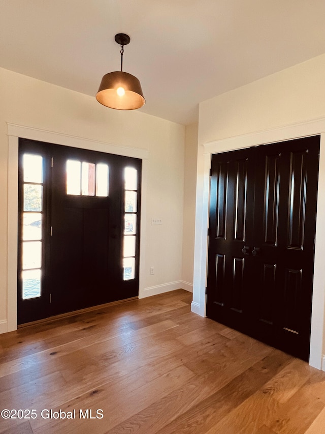 entryway with light wood-type flooring