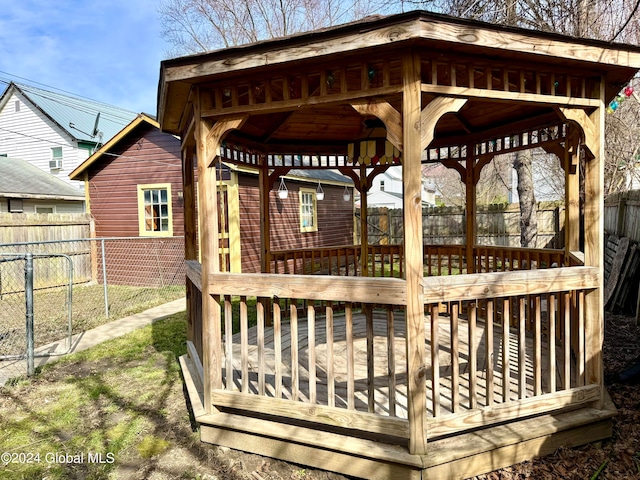 deck with a gazebo