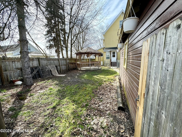 view of yard featuring a gazebo