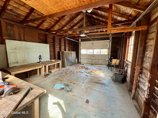 garage featuring a garage door opener