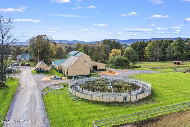 drone / aerial view with a rural view