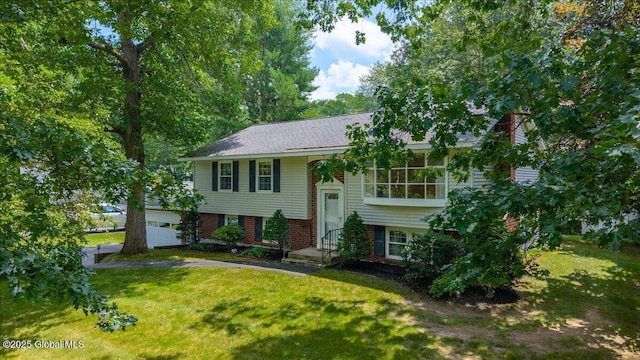 12 Lori Ln, Clifton Park, NY 12065 - split foyer home with a front yard and a garage