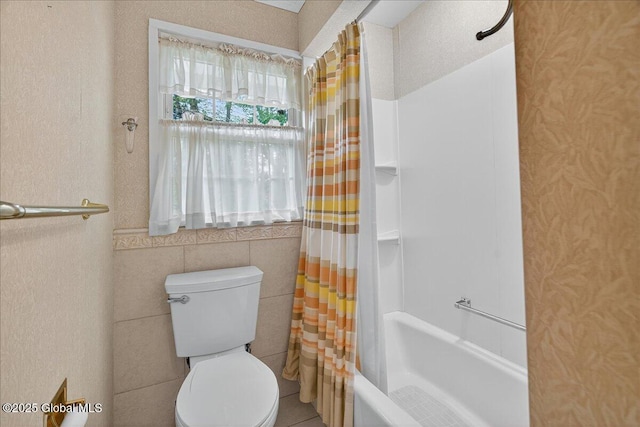 12 Lori Ln, Clifton Park, NY 12065 - full bath featuring toilet and shower / tub combo with curtain