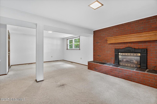 12 Lori Ln, Clifton Park, NY 12065 - unfurnished living room with carpet and a fireplace
