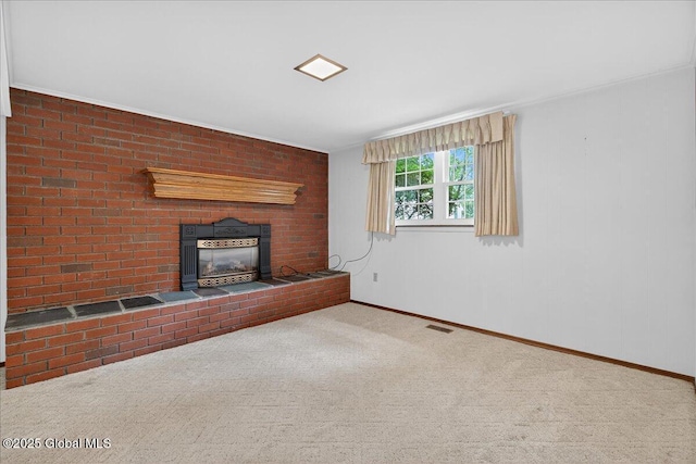 12 Lori Ln, Clifton Park, NY 12065 - unfurnished living room featuring a fireplace and carpet floors