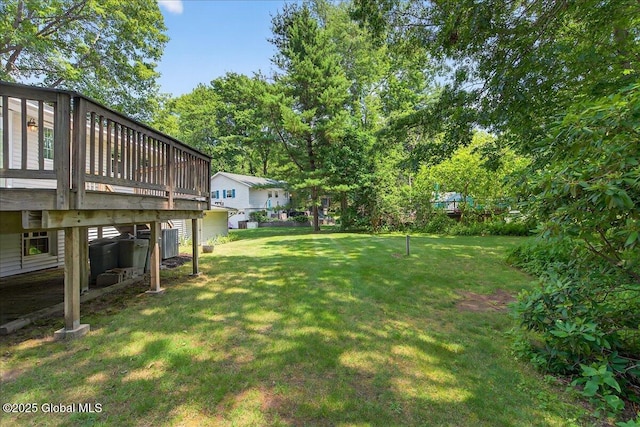 12 Lori Ln, Clifton Park, NY 12065 - view of green lawn featuring a wooden deck