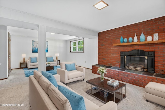 12 Lori Ln, Clifton Park, NY 12065 - carpeted living area with baseboards and a fireplace