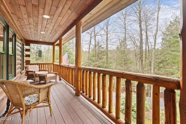 deck with a porch