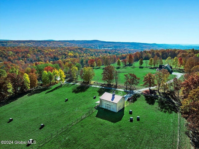 aerial view with a rural view