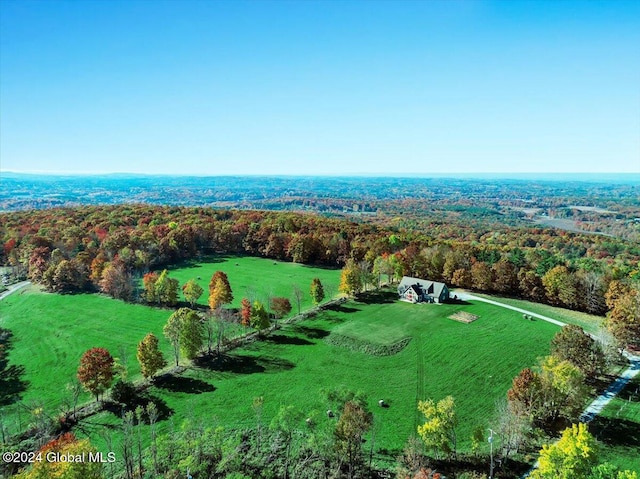 drone / aerial view featuring a rural view