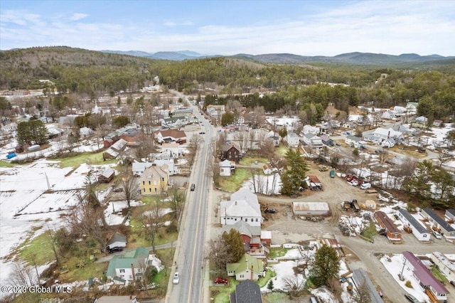 aerial view featuring a mountain view