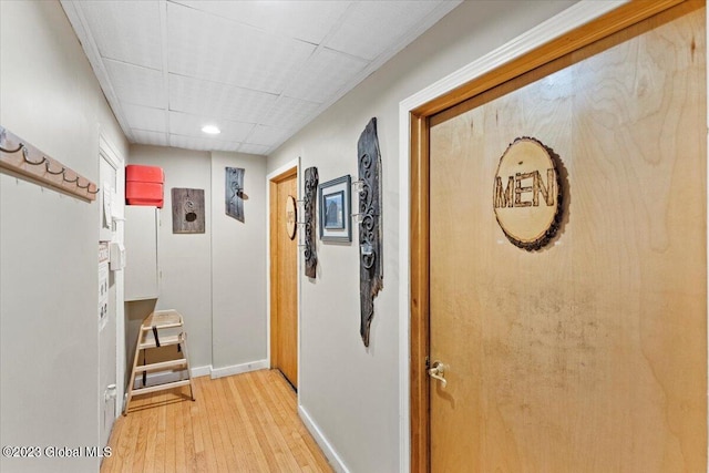 hall featuring light hardwood / wood-style floors