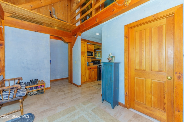 interior space featuring tile floors