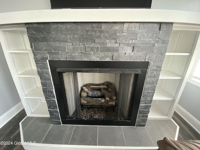 interior details with hardwood / wood-style flooring