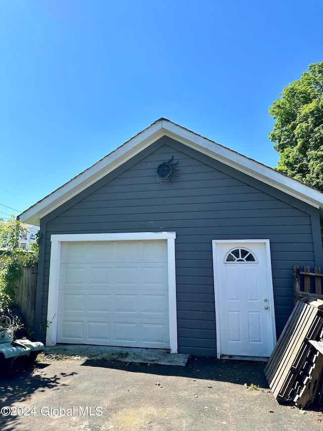 view of garage