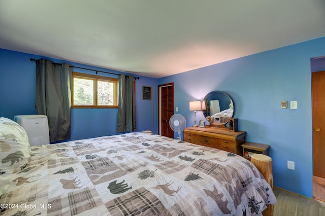 bedroom featuring a closet and wood-type flooring