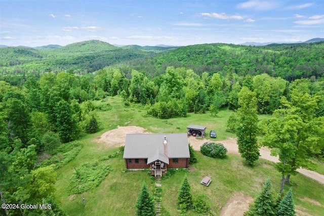 drone / aerial view with a mountain view