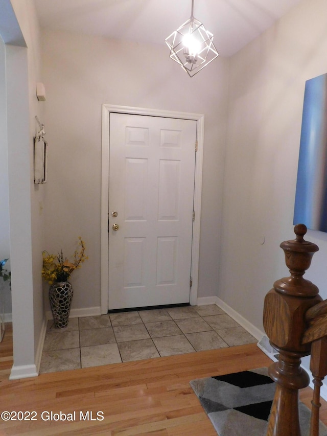 foyer featuring hardwood / wood-style flooring