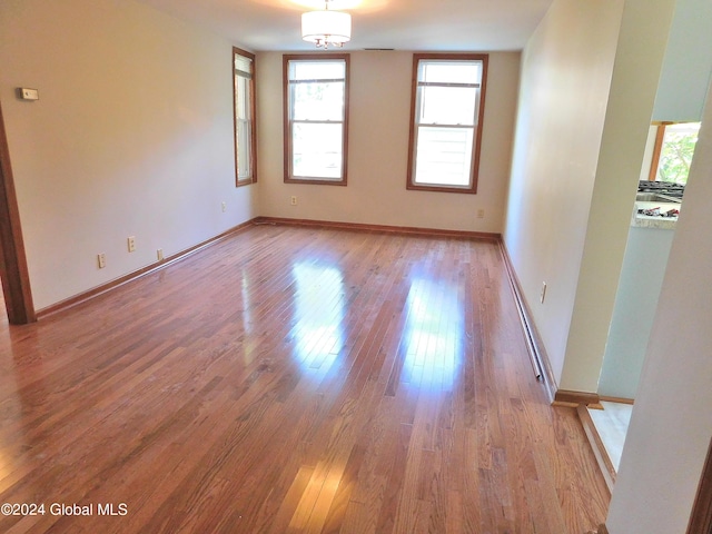 unfurnished room featuring light hardwood / wood-style flooring