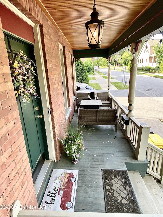 deck with a porch