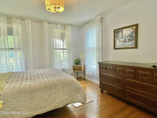 bedroom featuring light hardwood / wood-style floors