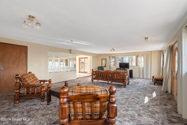 living room featuring carpet flooring