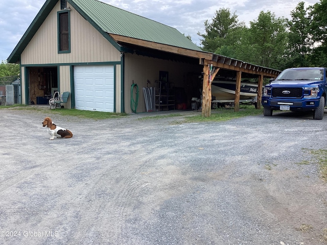 view of garage