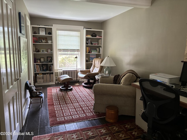 office area with radiator heating unit