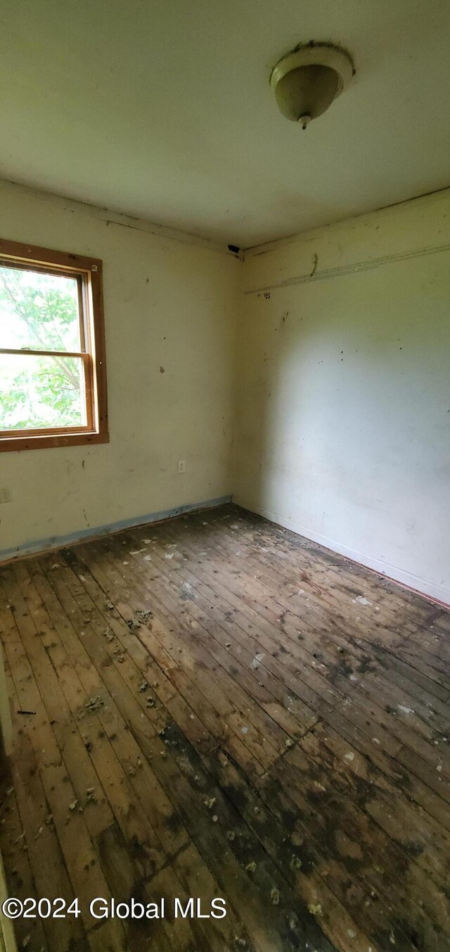 unfurnished room with hardwood / wood-style flooring