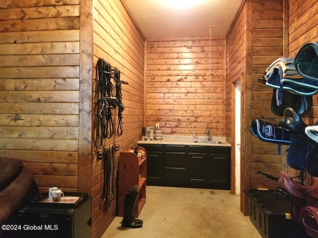 view of horse barn with sink