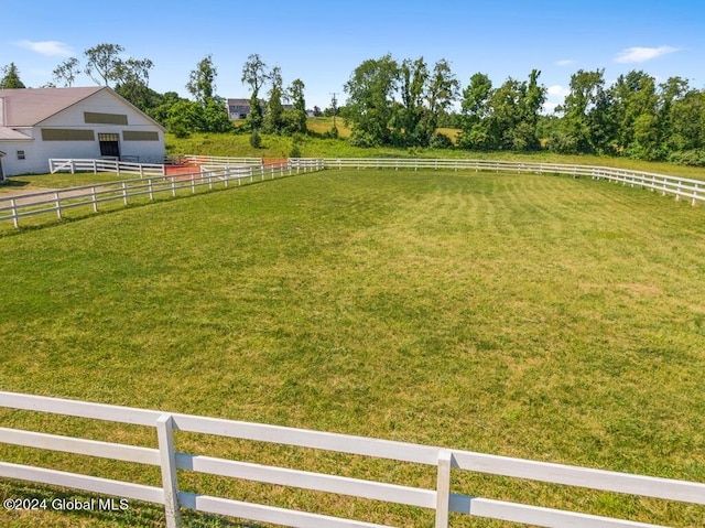 view of yard featuring a rural view