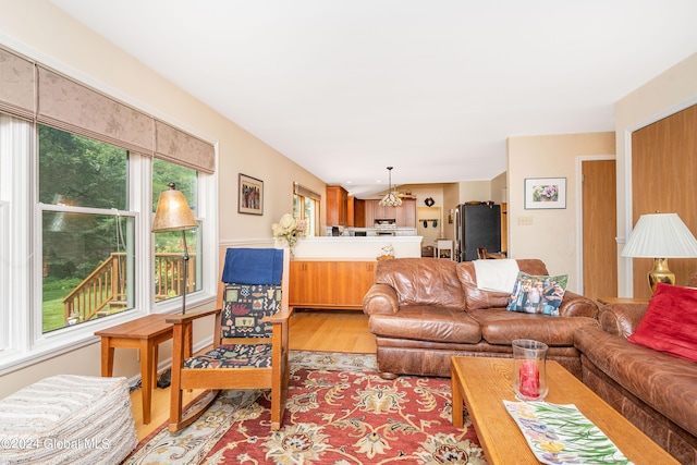 living room with light wood-style flooring