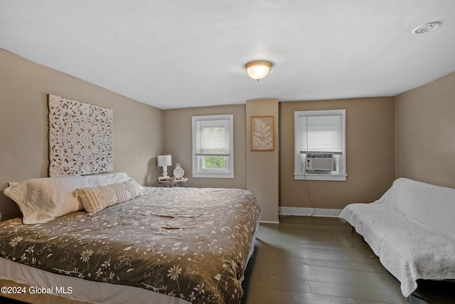 bedroom featuring dark hardwood / wood-style floors