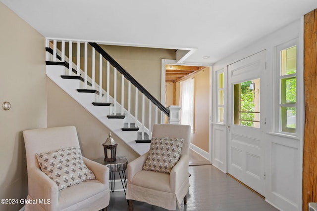 foyer featuring hardwood / wood-style floors