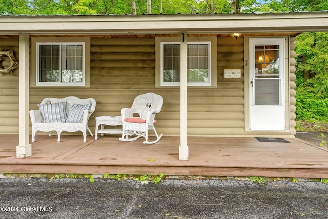 exterior space featuring a wooden deck