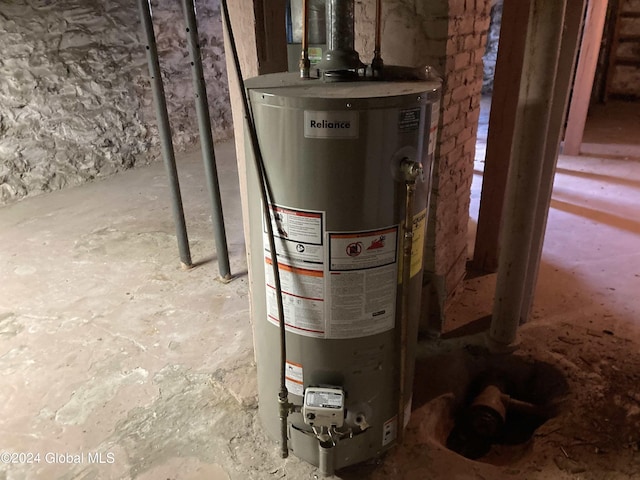 utility room featuring water heater