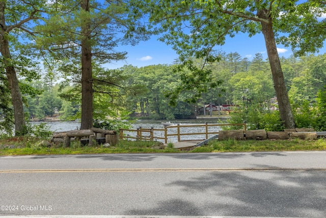 view of road featuring a water view