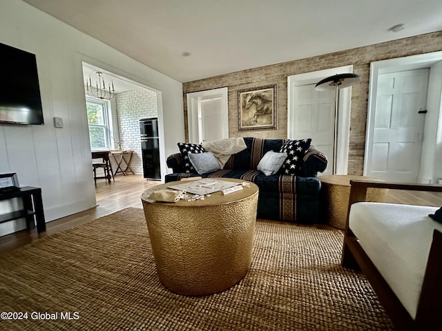 living area featuring wood finished floors