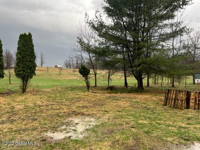 view of yard with a rural view