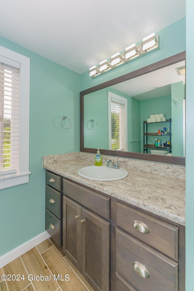 bathroom featuring vanity and a wealth of natural light