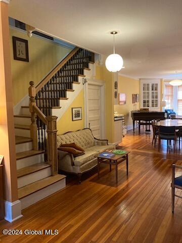 living room featuring wood-type flooring