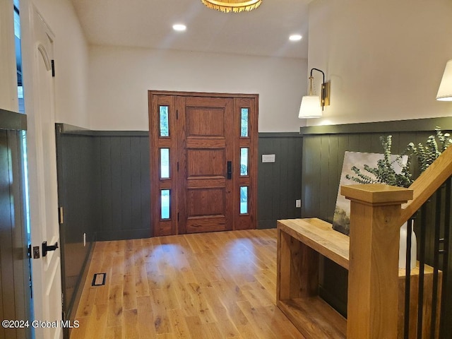 entrance foyer featuring wood-type flooring