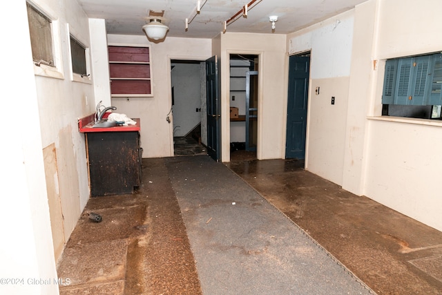 basement with sink