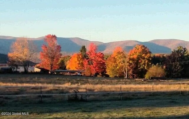 mountain view with a rural view