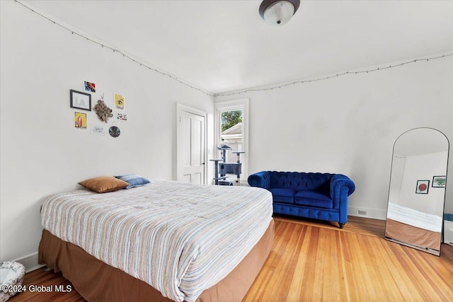 bedroom featuring light hardwood / wood-style flooring