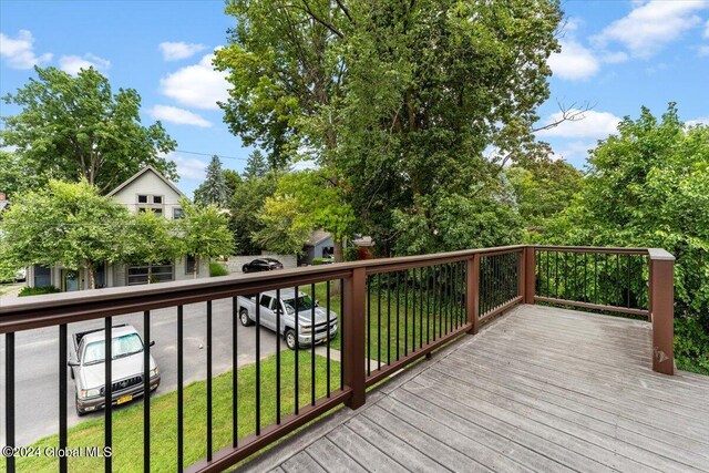 107-109 Lake Ave, Saratoga Springs, Inside, NY 12866 - view of wooden deck